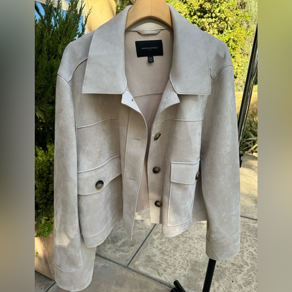 Banana Republic Crop Vegan Suede Jacket | Size XXL | Like New
